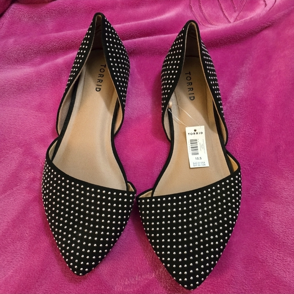 Torrid Black and Silver Studded Flats